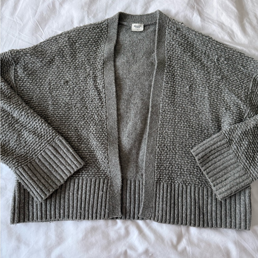 Abercrombie & Fitch Gray Textured Sweater